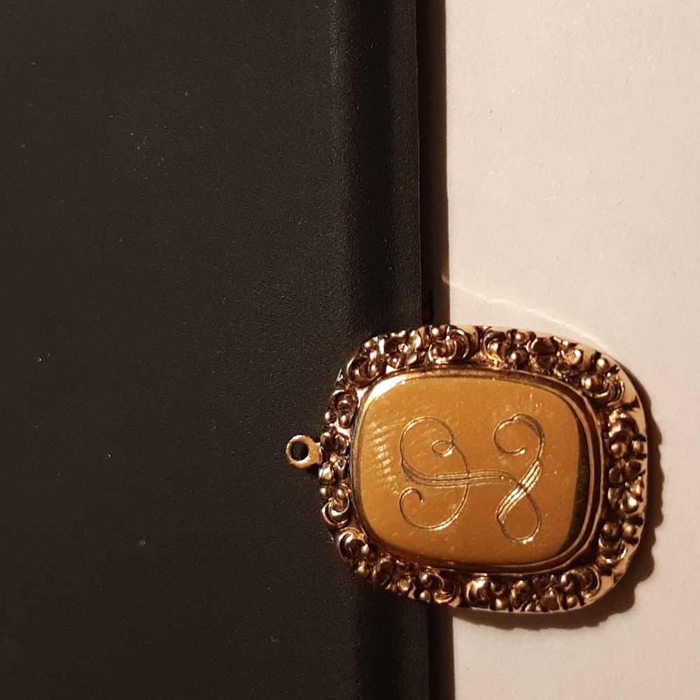 Gold Tone "L" Pendant